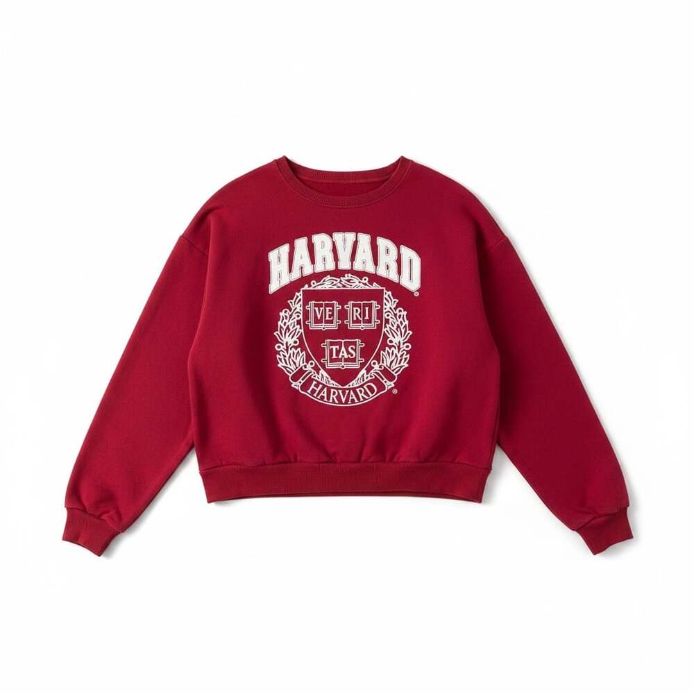 Harvard University Licensed H.I.S. International Crop Sweatshirt Red Youth 14/16